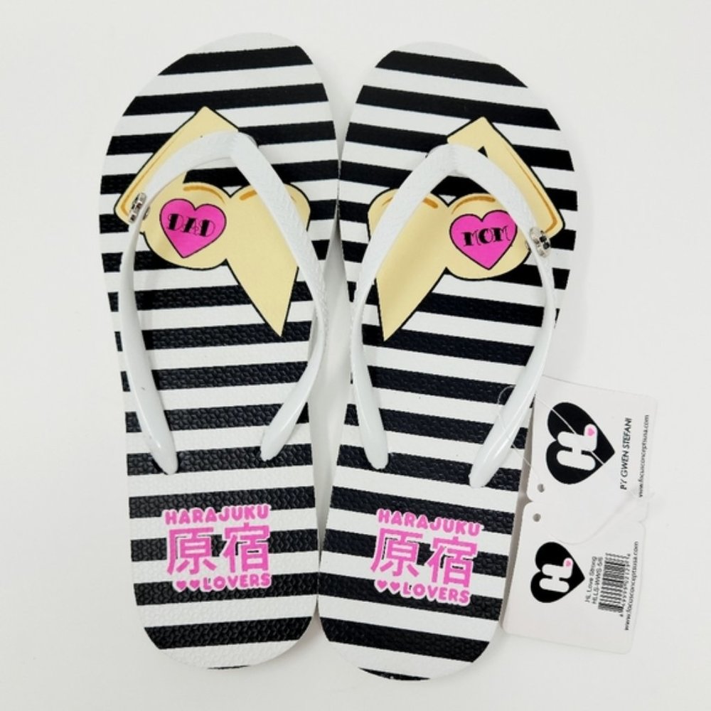 Harajuku Lovers Gwen Stefani Striped Flip Flops